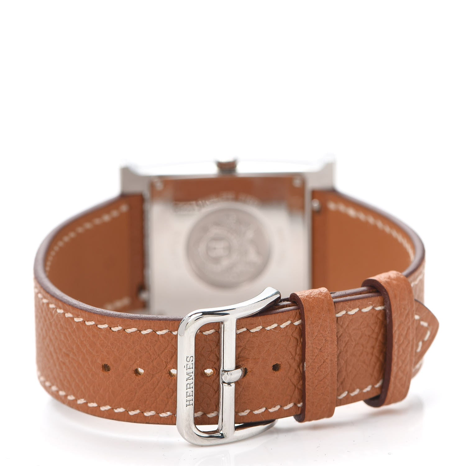 Hermes Stainless Steel Epsom 26mm Heure H Hour Quartz Watch Gold 3 of 5
