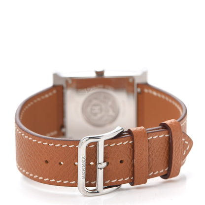 Hermes Stainless Steel Epsom 26mm Heure H Hour Quartz Watch Gold 3 of 5