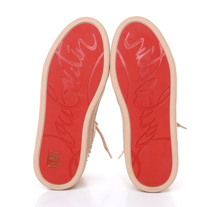 Christian Louboutin Calfskin Patent Spikes Mens Loubikick Flat Sneakers 42 Crosta 5 of 9