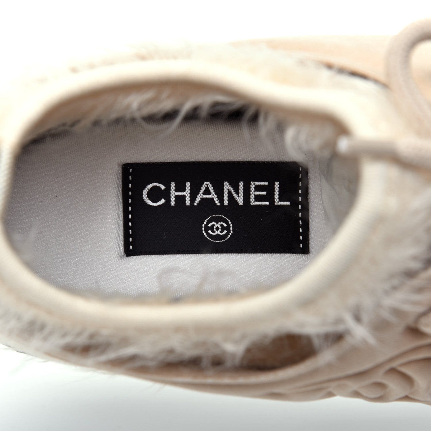 Chanel Stretched Fabric Satin CC Womens Sneakers 41 Light Beige 14 of 18