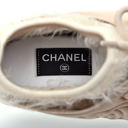 Chanel Stretched Fabric Satin CC Womens Sneakers 41 Light Beige 14 of 18