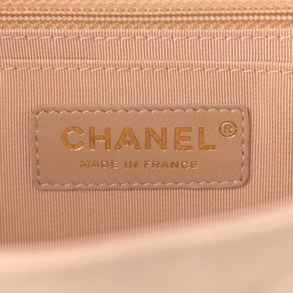 Chanel Metallic Caviar Chevron Quilted Medium Statement Flap Beige 6 of 10