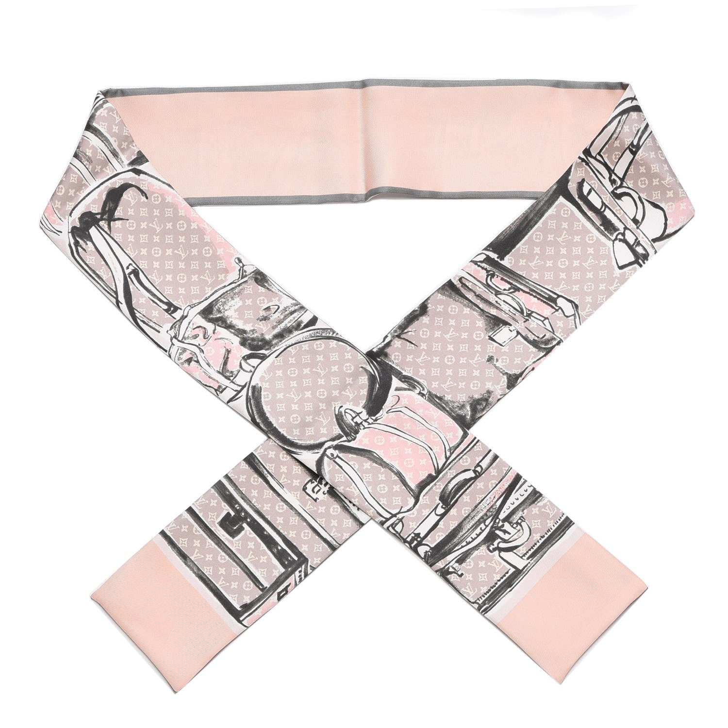 Louis Vuitton Silk Monogram Trunks Bandeau Rose Poudre 1 of 5
