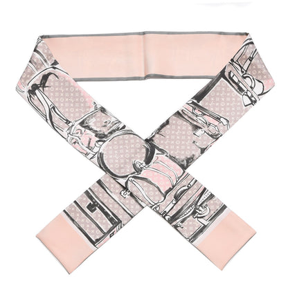 Louis Vuitton Silk Monogram Trunks Bandeau Rose Poudre 1 of 5