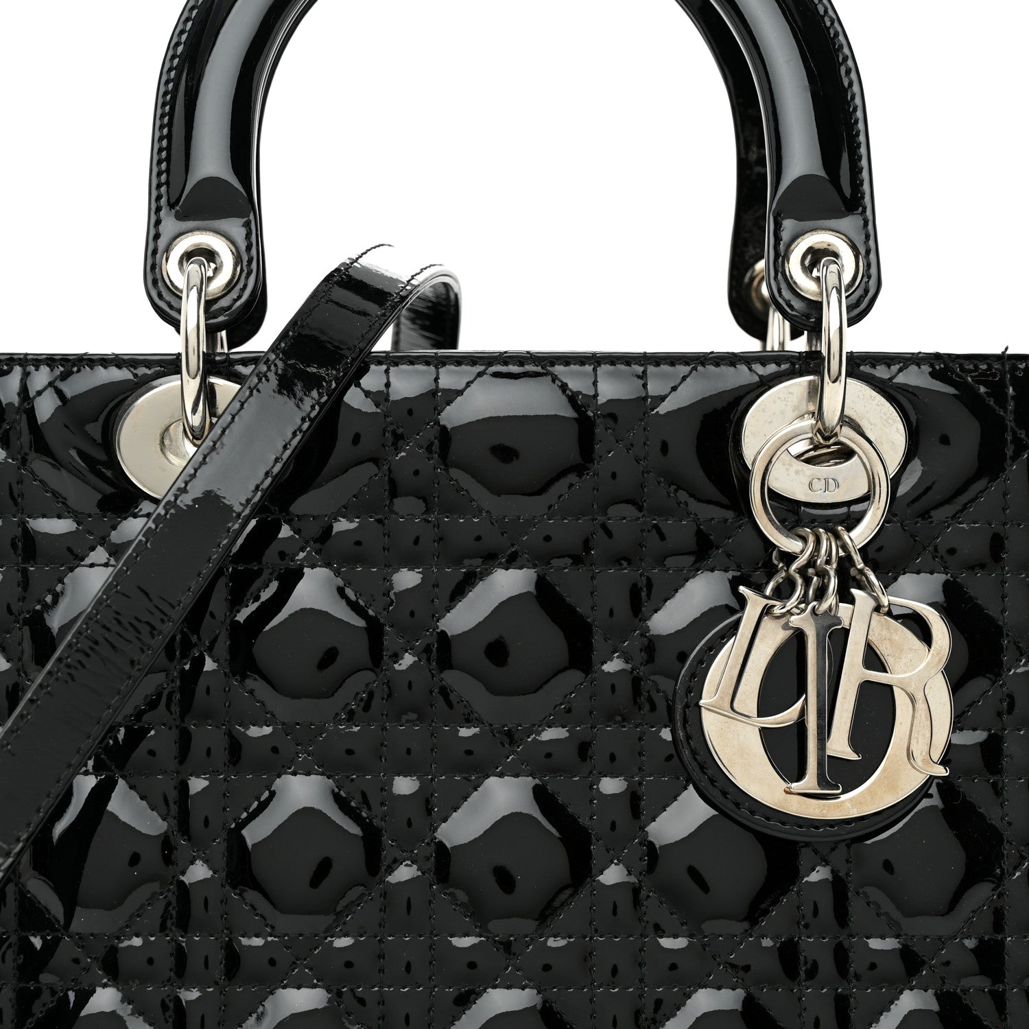 Christian Dior Patent Cannage Medium Lady Dior Black 8 of 11