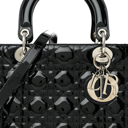 Christian Dior Patent Cannage Medium Lady Dior Black 8 of 11