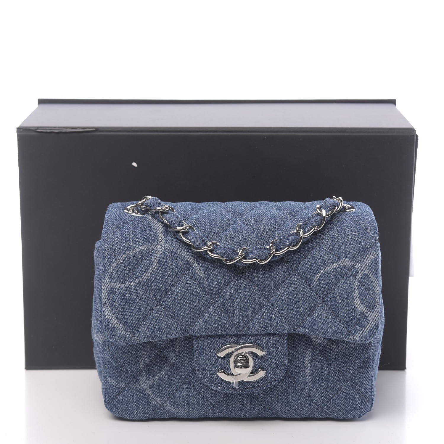 Chanel Denim CC Quilted Mini Square Flap Blue 11 of 11