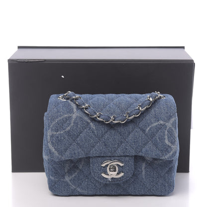 Chanel Denim CC Quilted Mini Square Flap Blue 11 of 11