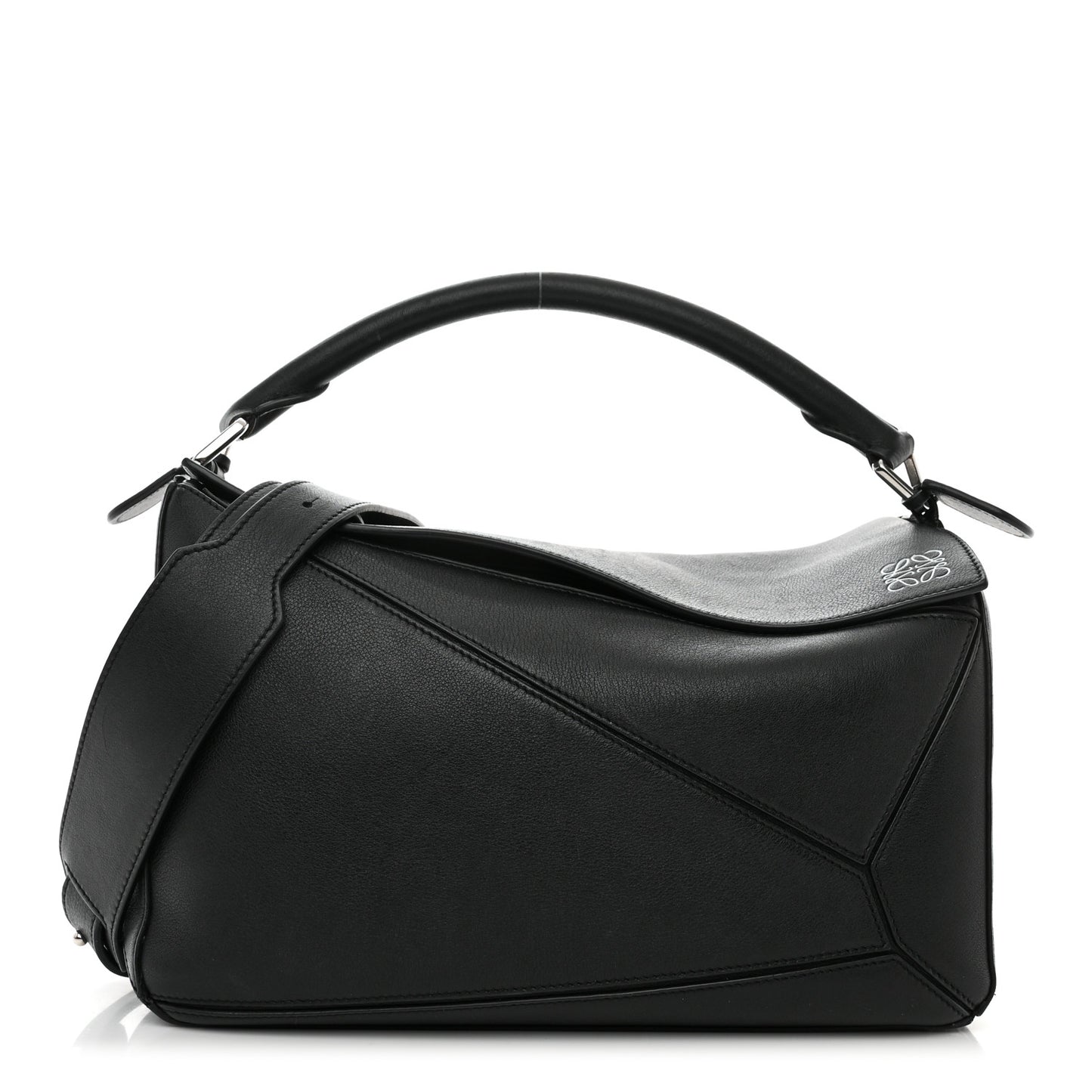 Calfskin Medium Puzzle Bag Black