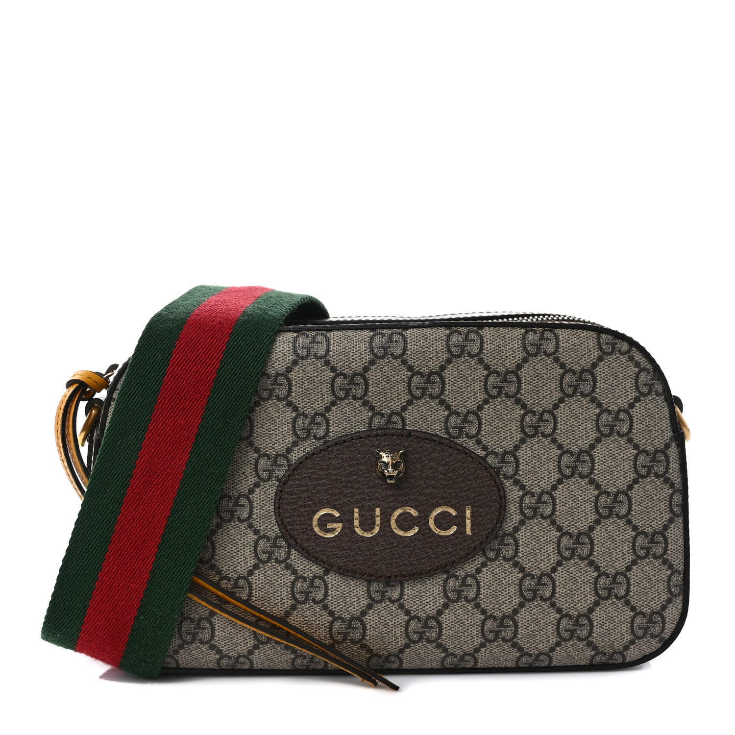 Gucci GG Supreme Monogram Web Neo Vintage Shoulder Bag Beige New Acero Crop 1 of 15