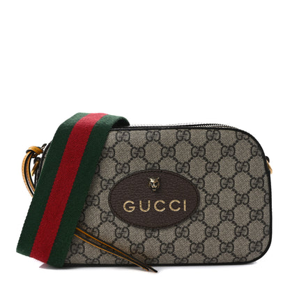 Gucci GG Supreme Monogram Web Neo Vintage Shoulder Bag Beige New Acero Crop 1 of 15