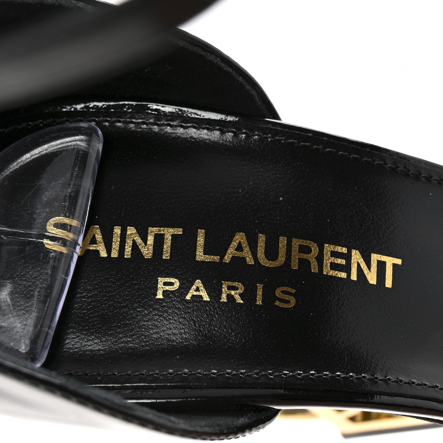 Patent Calfskin Opyum 110 Sandals 36.5 Black Gold