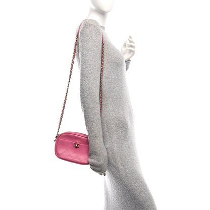 Chanel Goatskin Quilted Small Casual Trip Camera Case Dark Pink 2 of 10