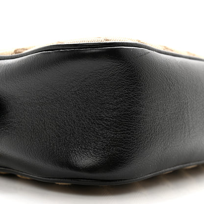 Gucci Monogram Matelasse Diagonal Small GG Marmont Chain Shoulder Bag Beige Black 9 of 11