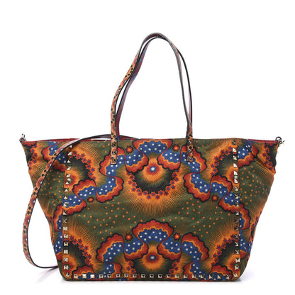 Valentino Garavani Canvas Enchanted Wonderland Medium Rockstud Reversible Tote Rosso 1 of 16