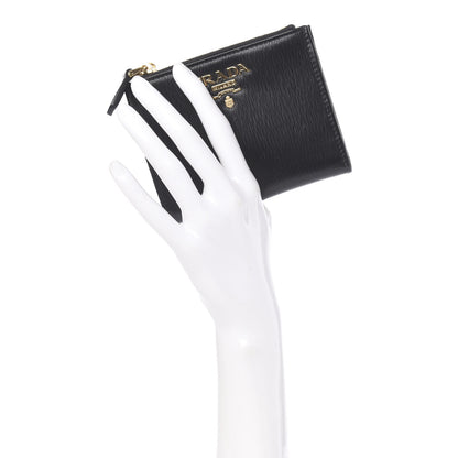 Prada Vitello Move Zip Coin Case Wallet Black 2 of 10