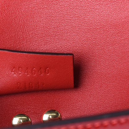Gucci Patent Embroidered Super Mini Sylvie Chain Shoulder Bag Red 6 of 9