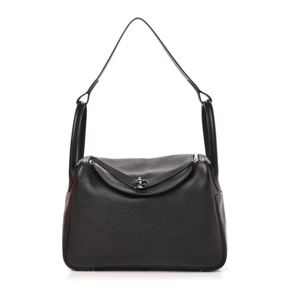 Hermes Taurillon Clemence Lindy 30 Black 1 of 11