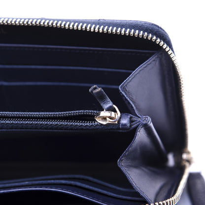 Chanel Caviar Quilted Large Gusset Zip Around Wallet Navy 11 of 12