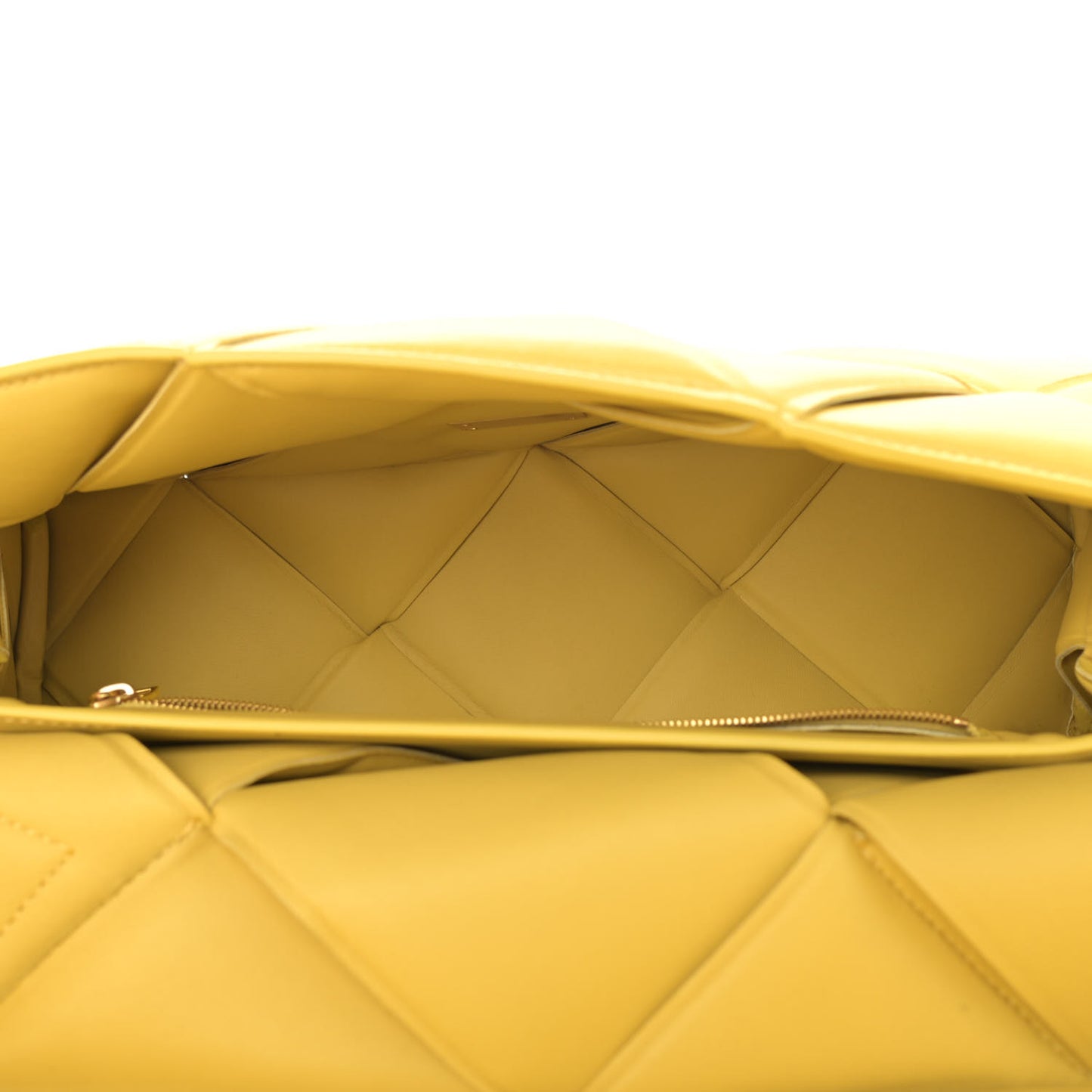 Nappa Intreccio Padded Top Handle Shoulder Bag Corn