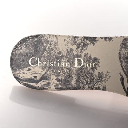 Christian Dior Canvas Toile de Jouy Embroidered Dway Flat Slide Sandals 36 Grey Stone 7 of 9