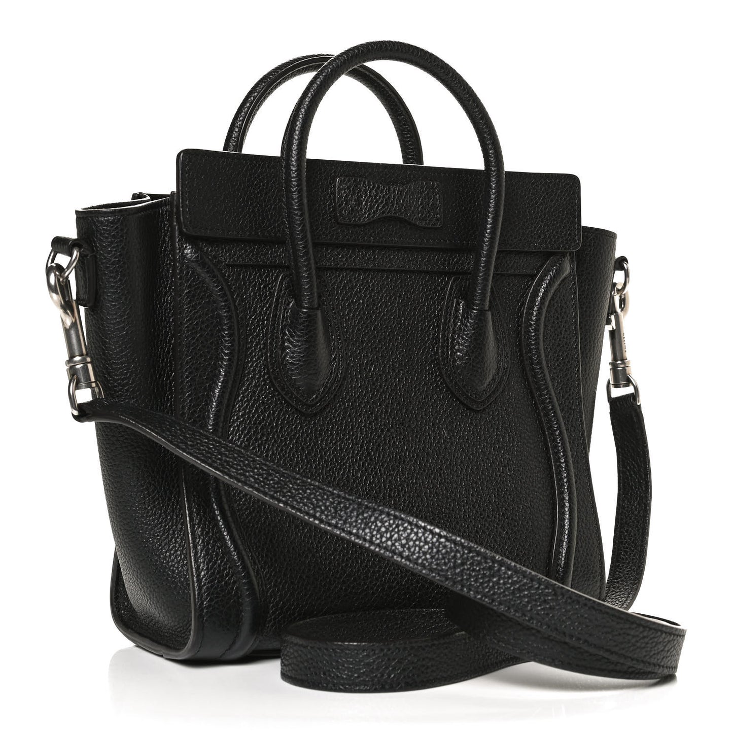 Drummed Calfskin Nano Luggage Black