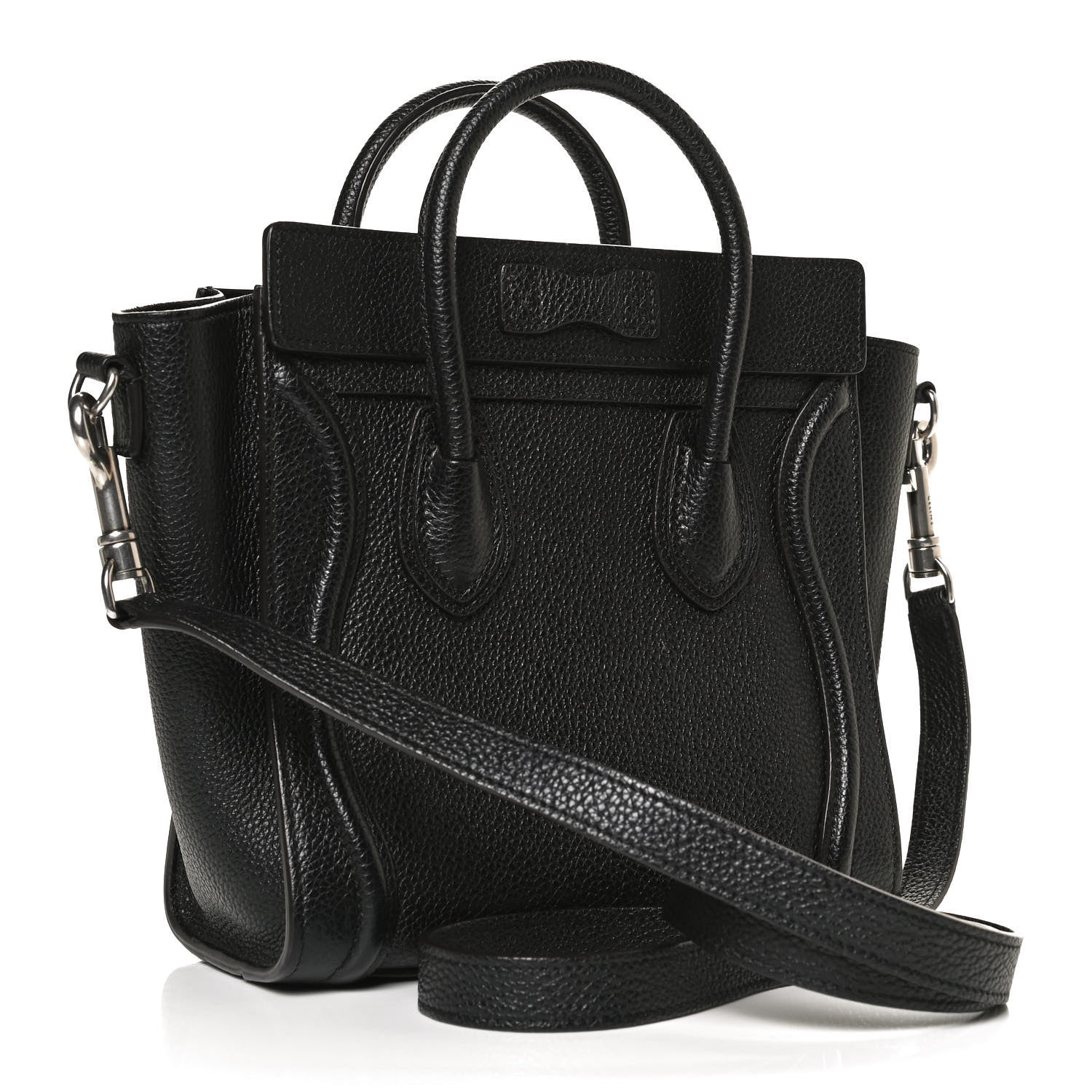 Celine Drummed Calfskin Nano Luggage Black 3 of 12