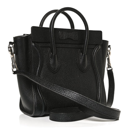 Celine Drummed Calfskin Nano Luggage Black 3 of 12
