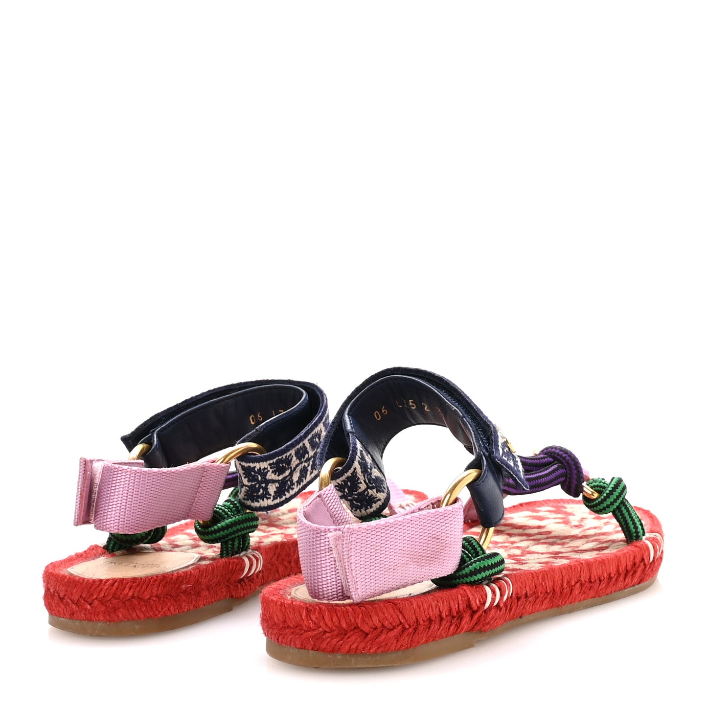 Embroidered Jacquard Grosgrain Cord Vg Lake Powell Velcro Espadrille Sandals 37