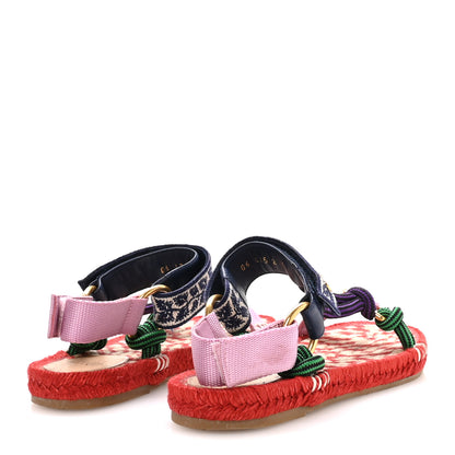 Valentino Garavani Embroidered Jacquard Grosgrain Cord Vg Lake Powell Velcro Espadrille Sandals 37 5 of 9
