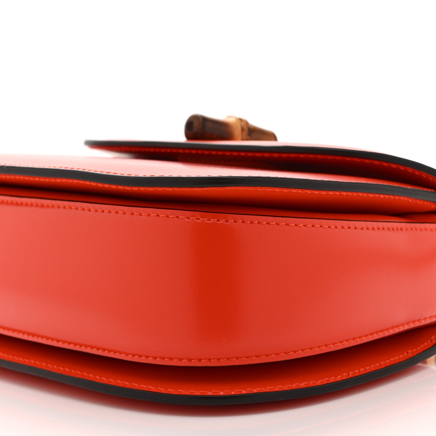Gucci Boarded Dyana Lux Calfskin Web Small Bamboo 1947 Top Handle Bag Calypso Orange 11 of 12