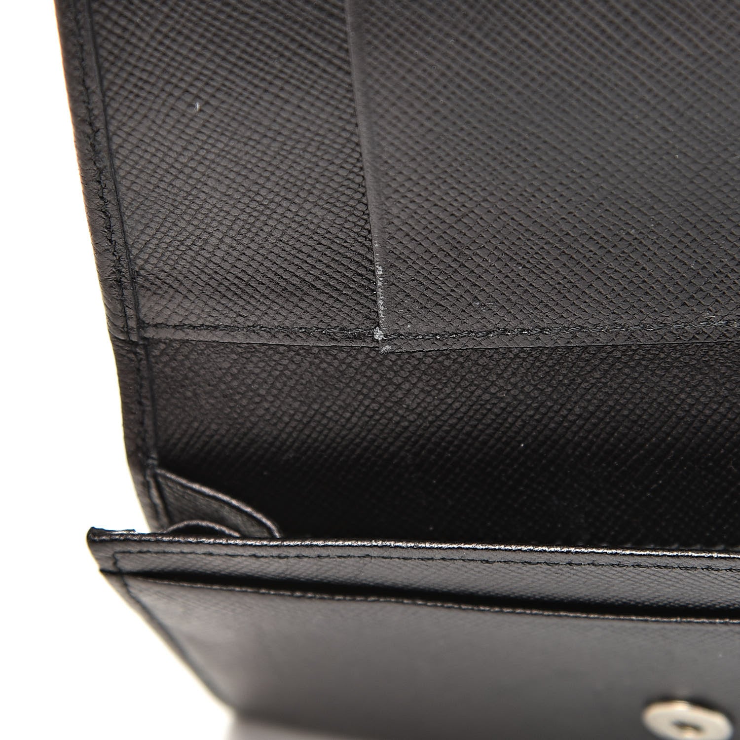 Prada Saffiano Bi-Fold Card Holder Wallet Black 9 of 14