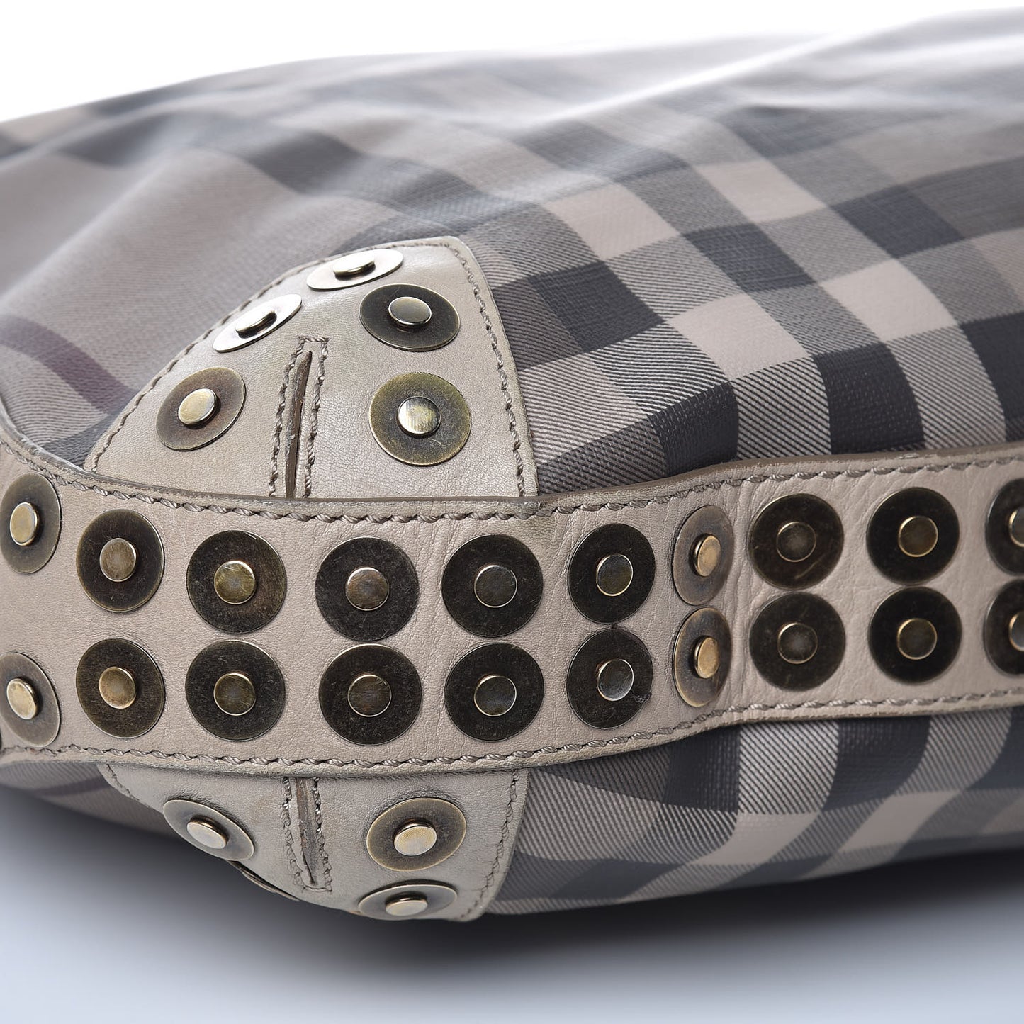 Smoked Check Studded Hobo Stone