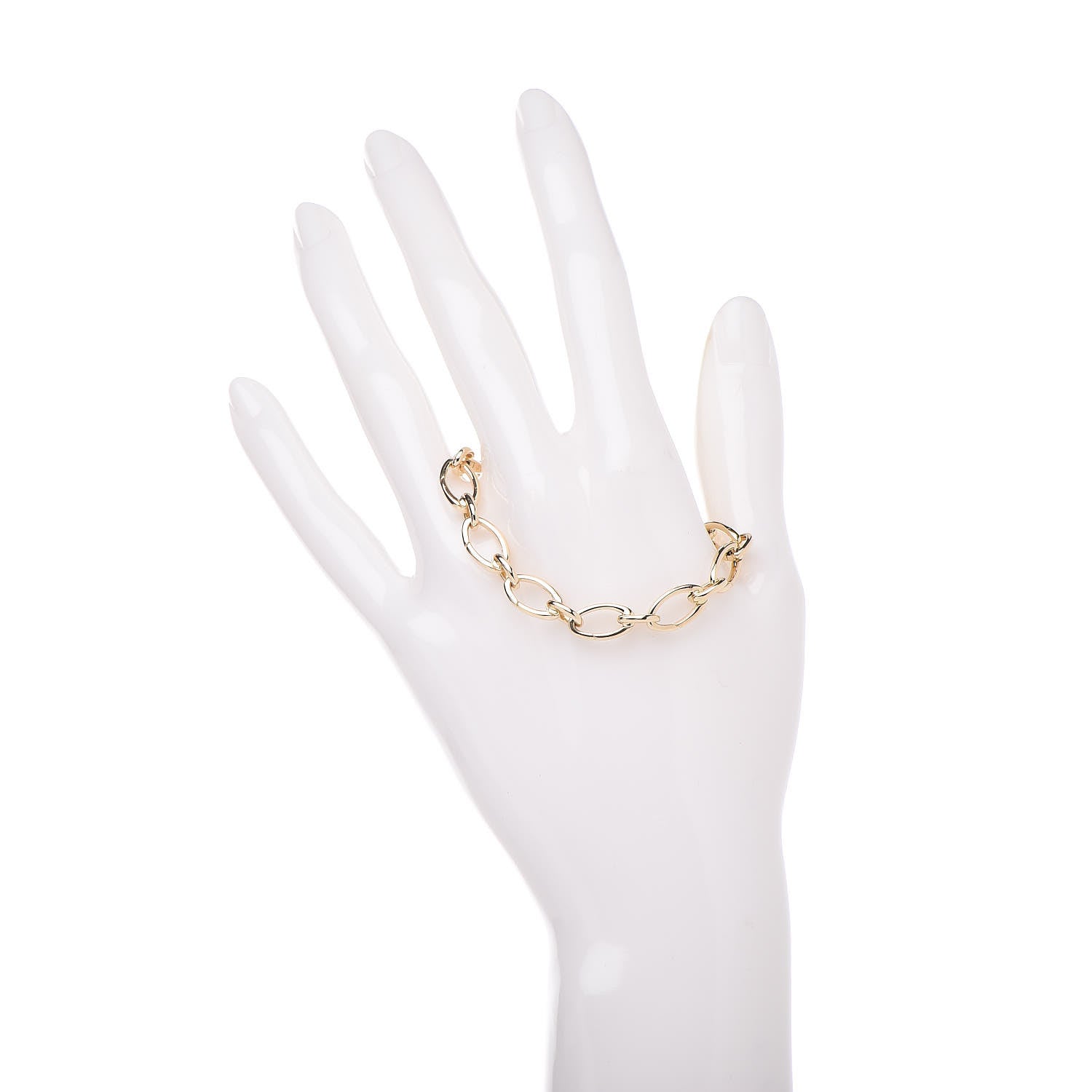 Tiffany 18K Yellow Gold Clasping Oval Link Bracelet 2 of 4
