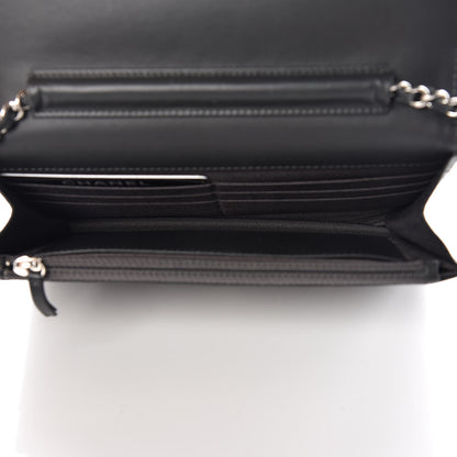 Chanel Patent Quilted Wallet On Chain WOC Dark Gray 5 of 12