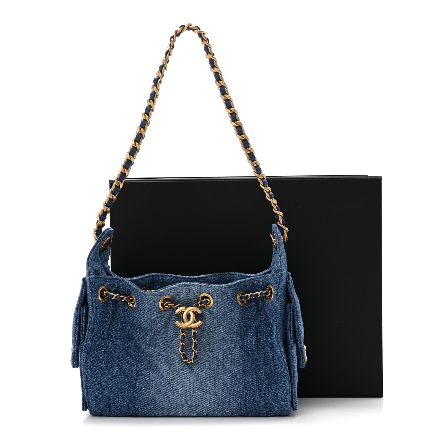 Chanel Washed Denim Quilted Mini Chanel 25 Handbag Blue 11 of 11