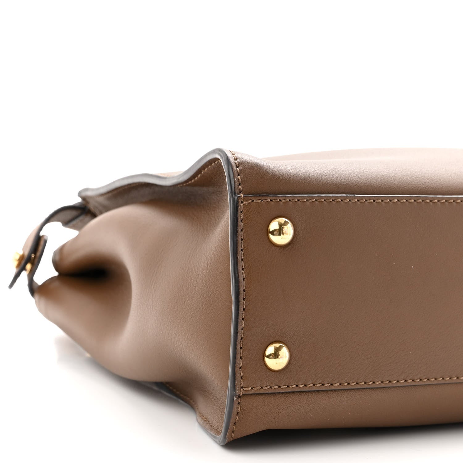 Fendi Vitello Seta Fabric Jacquard Pequin Medium Peekaboo Iconic Satchel Foresta Tobacco 9 of 10