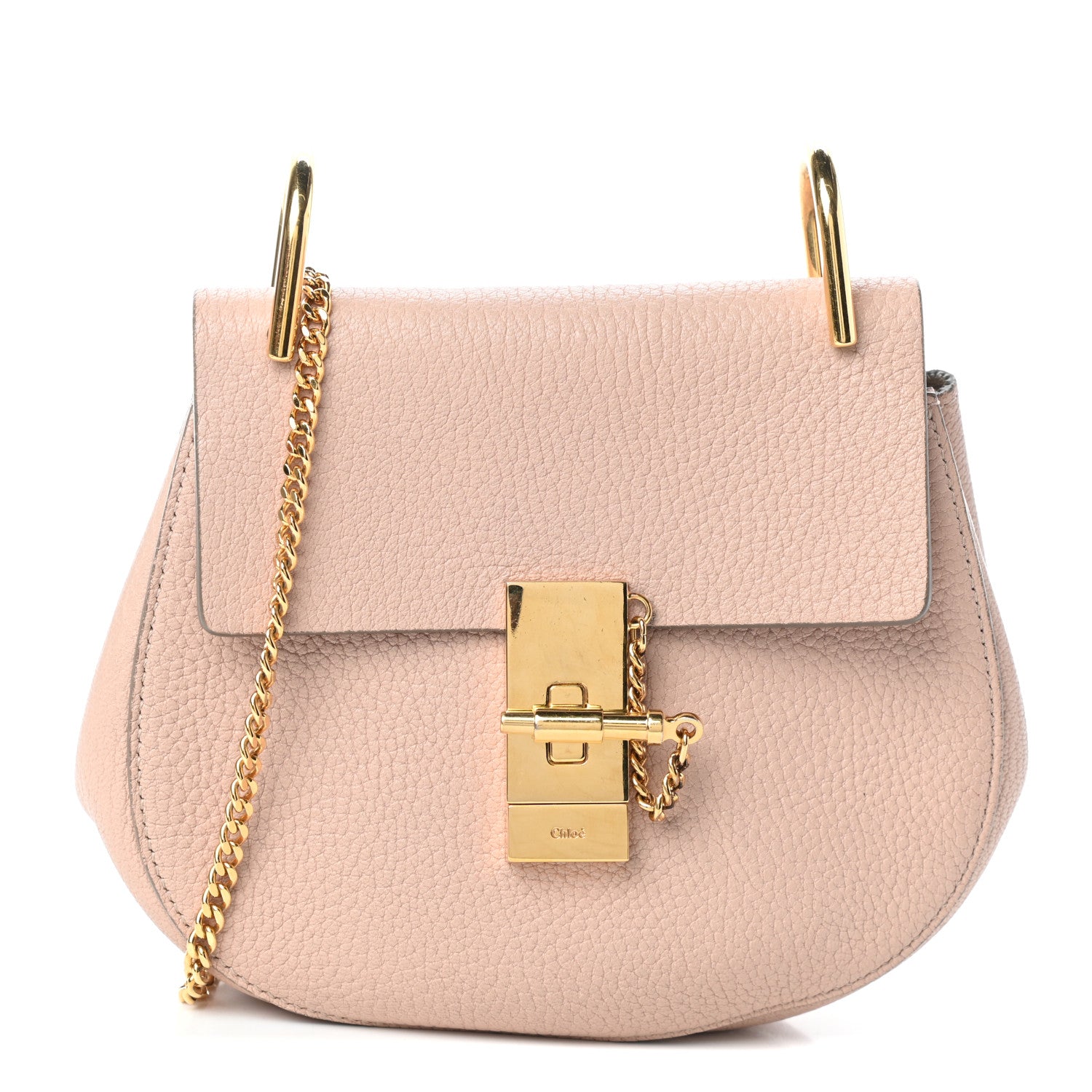 Chloe Grained Lambskin Mini Drew Shoulder Bag Cement Pink 1 of 8