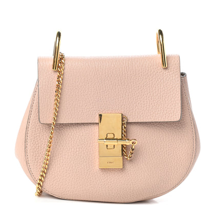 Chloe Grained Lambskin Mini Drew Shoulder Bag Cement Pink 1 of 8