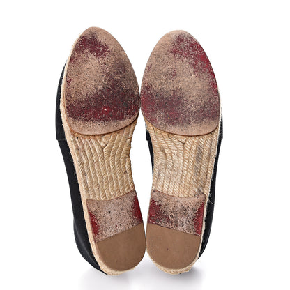 Christian Louboutin Olana Canvas Galia Flat Espadrilles 37 Black 7 of 10