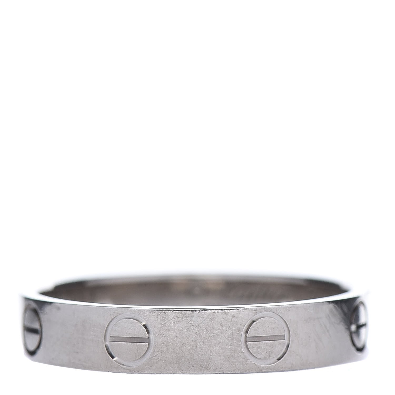 Cartier 18K White Gold 3.5mm LOVE Wedding Band Ring 54 6.75 3 of 4