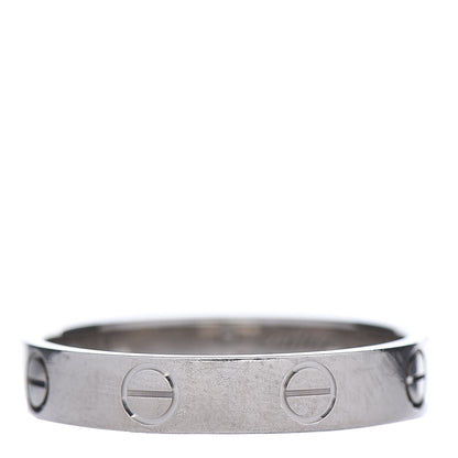 Cartier 18K White Gold 3.5mm LOVE Wedding Band Ring 54 6.75 3 of 4
