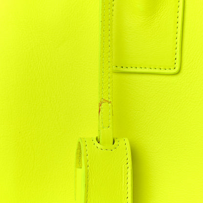 Saint Laurent Calfskin Small Sac De Jour Bag Neon Yellow 12 of 15