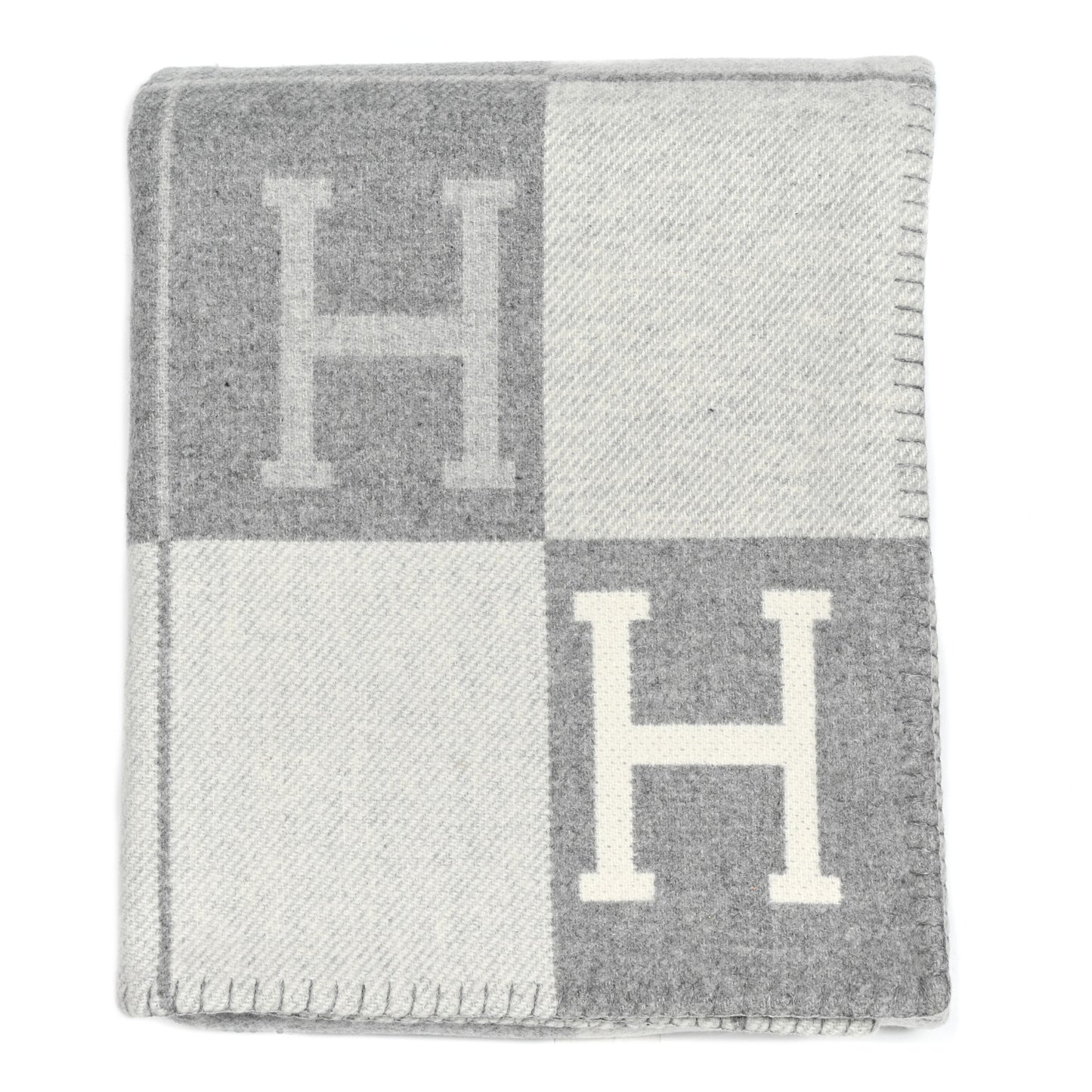 Wool Cashmere Avalon III Blanket Ecru Gris Clair