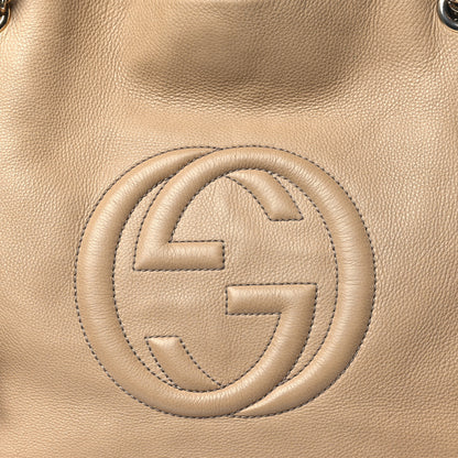 Gucci Pebbled Calfskin Large Soho Chain Shoulder Bag Nude 8 of 16