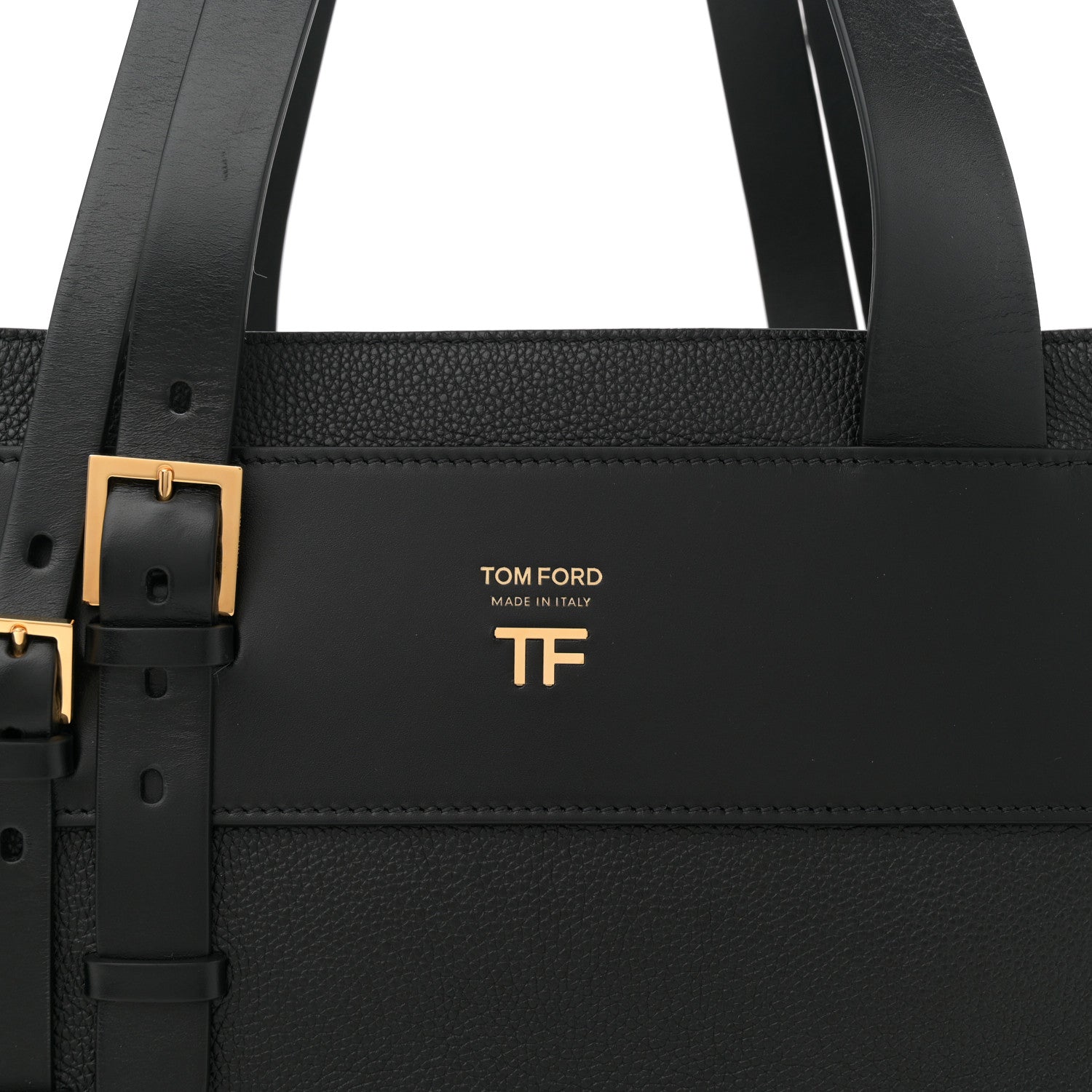 Tom Ford Grained Calfskin Buckle Tote Black 8 of 10