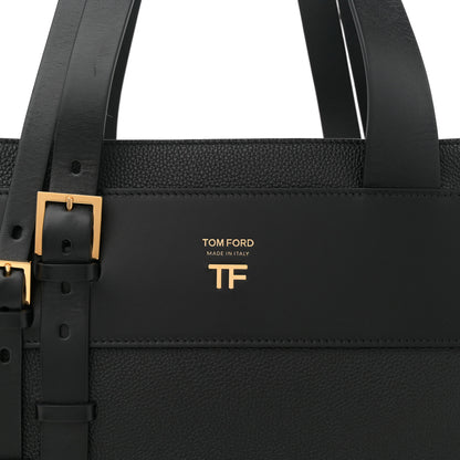 Tom Ford Grained Calfskin Buckle Tote Black 8 of 10