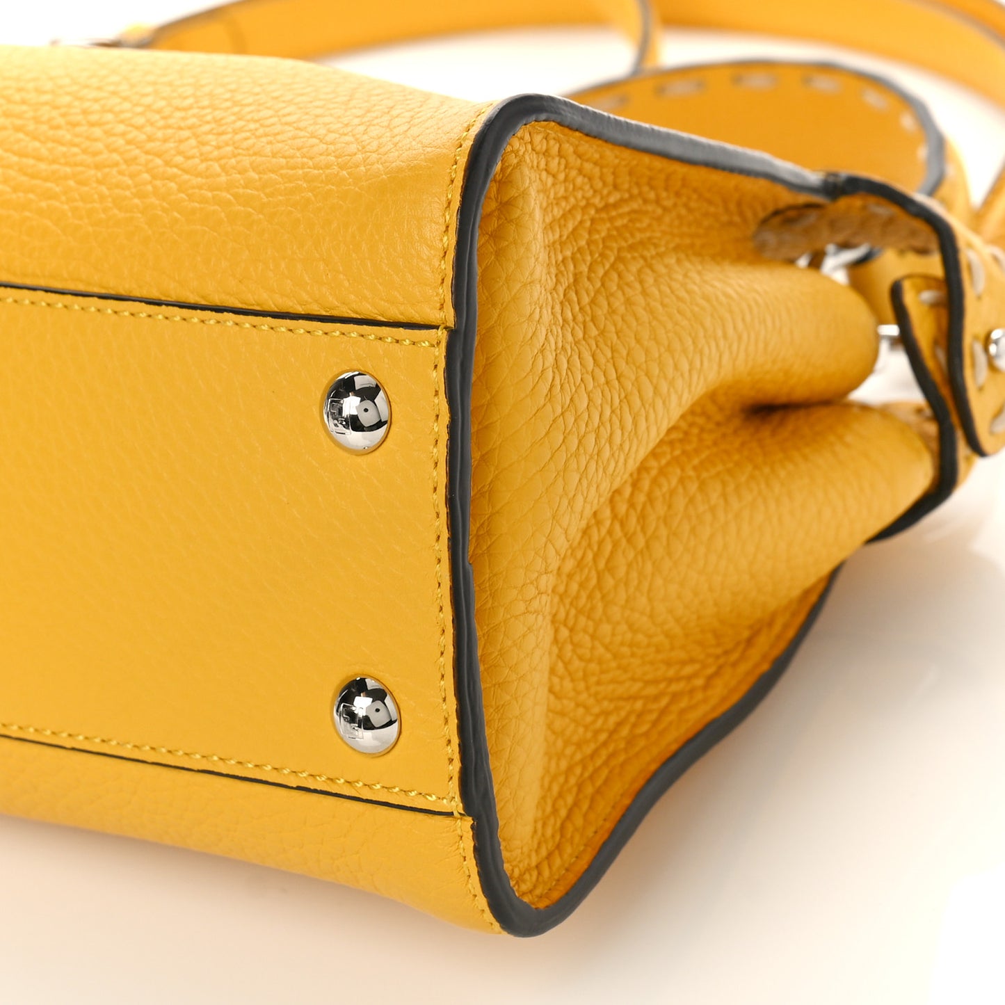 Vitello Granato Camoscio Selleria Macro Stitchings Mini Peekaboo Iconic Satchel Mimosa