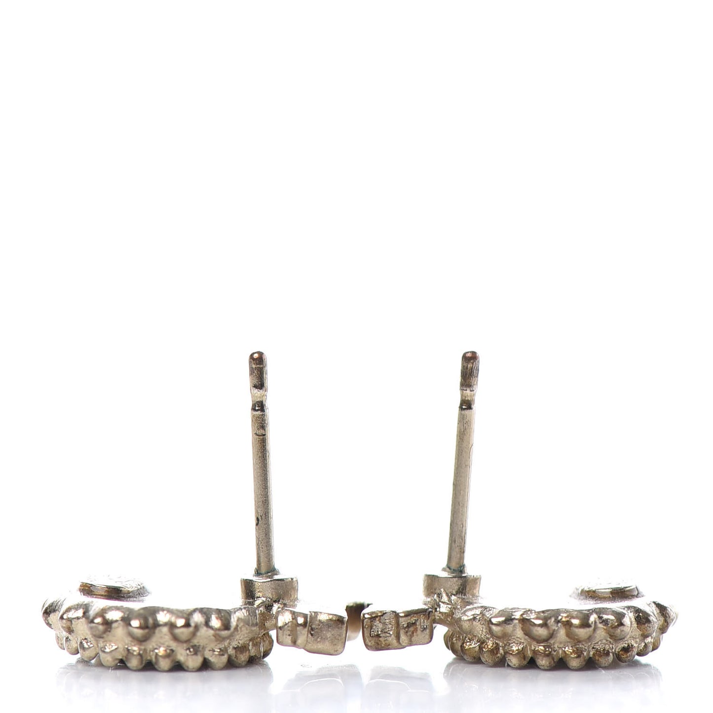 Round CC Bow Earrings Gold