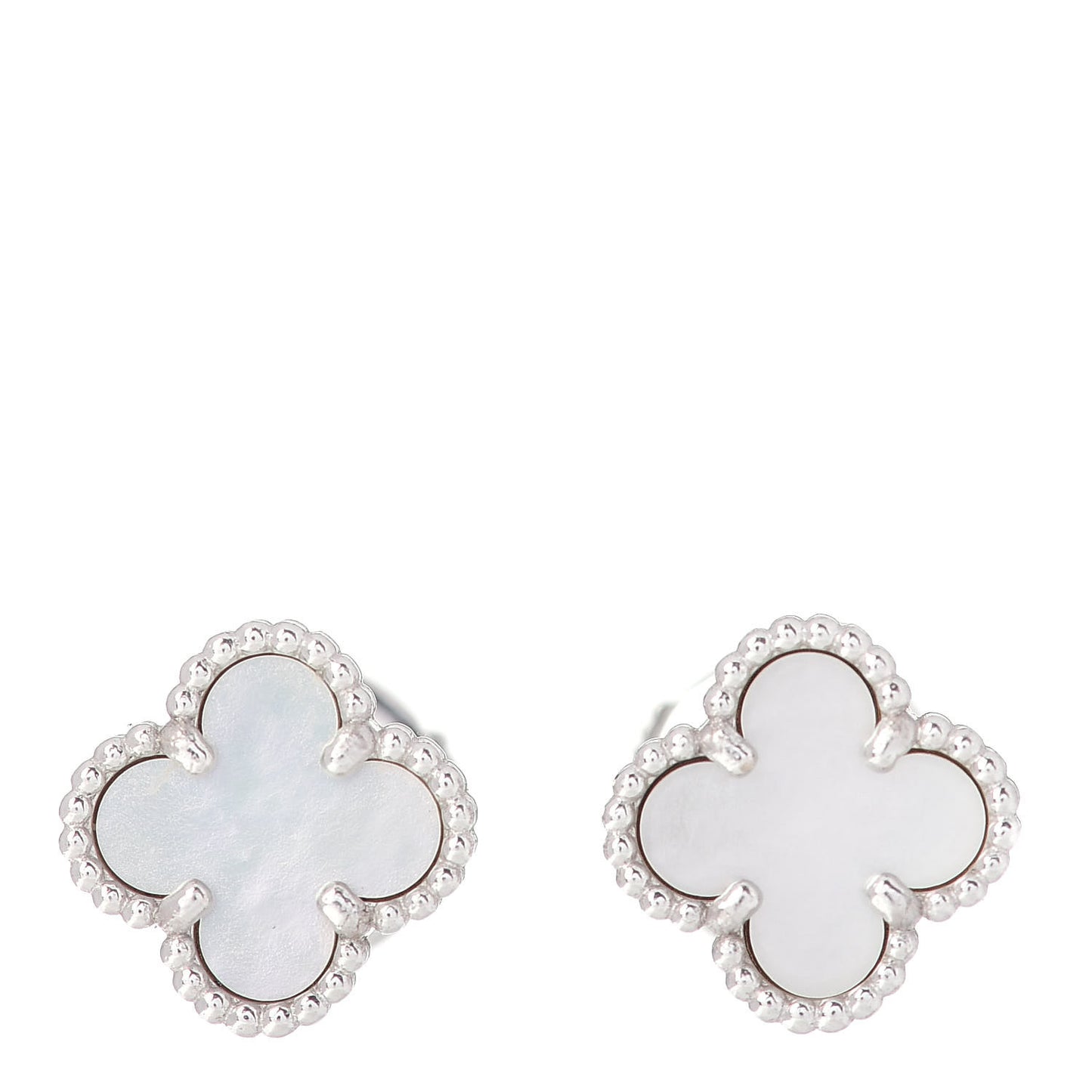 18K White Gold Mother of Pearl Sweet Alhambra Earrings